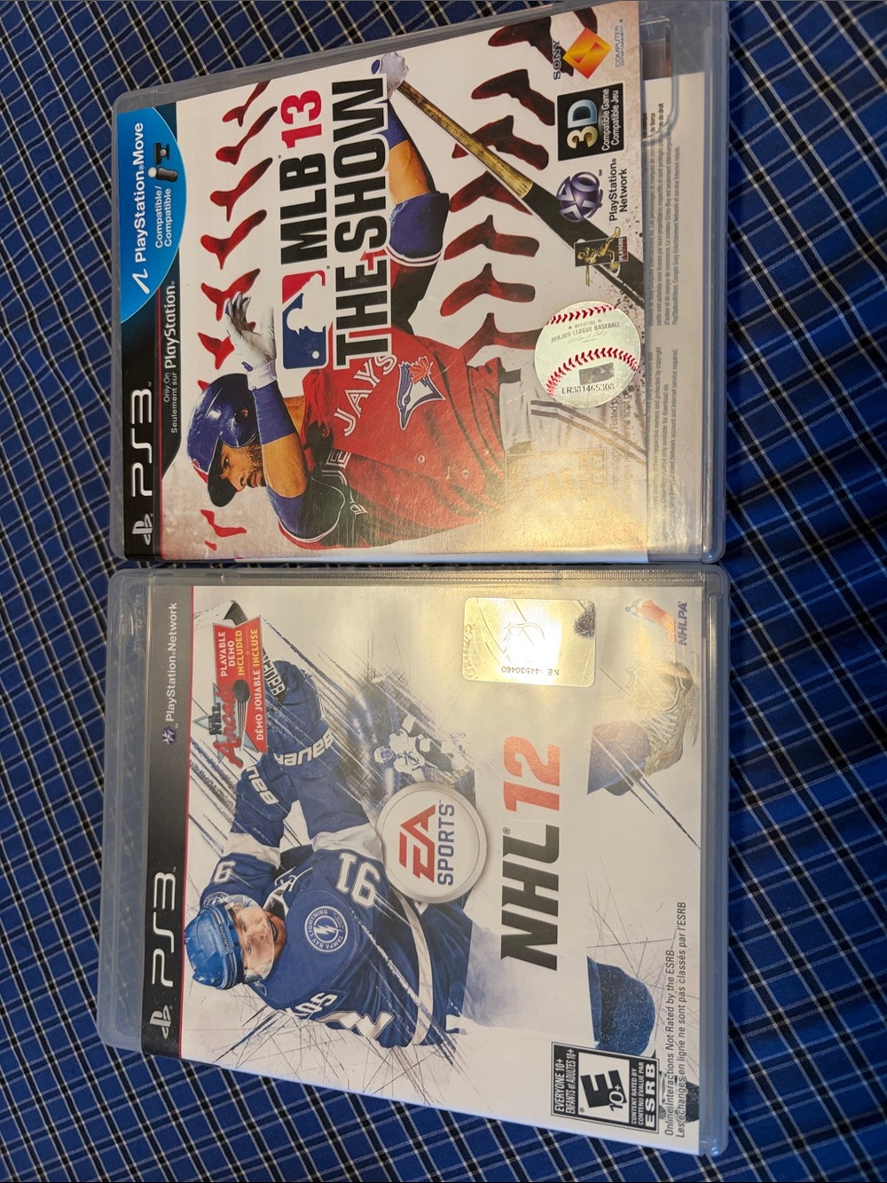 PlayStation PS3 MLB 13 The Show & NHL 12 Game Bundle - Red, Blue, White